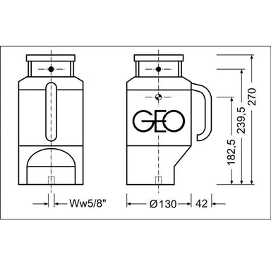 GEO-Laser PL-74L Automatic Precision Rotary Laser Level Dimensions