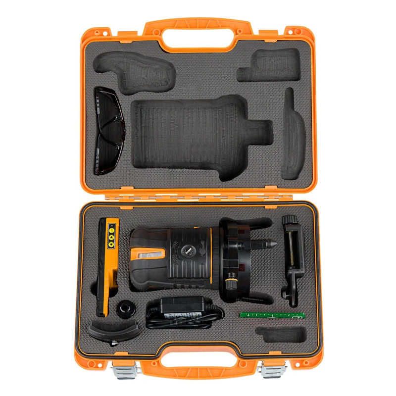 geo-FENNEL FLG 80 Green Tracking Multi Line Level Laser in hard case with accessories
