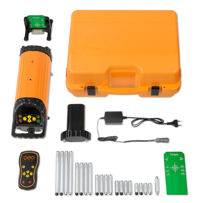 geo-FENNEL FKL 55 Green Beam Pipe Laser Level with Case and Accessories