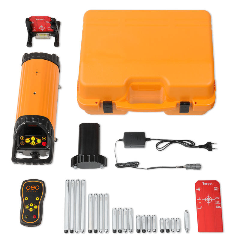 geo-FENNEL FKL 55 Red Beam Pipe Laser Level with Case and Accessories