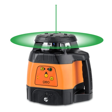Geo Fennel FLG 245HV Green Tracking Rotary Laser Receiver front with laser diagram