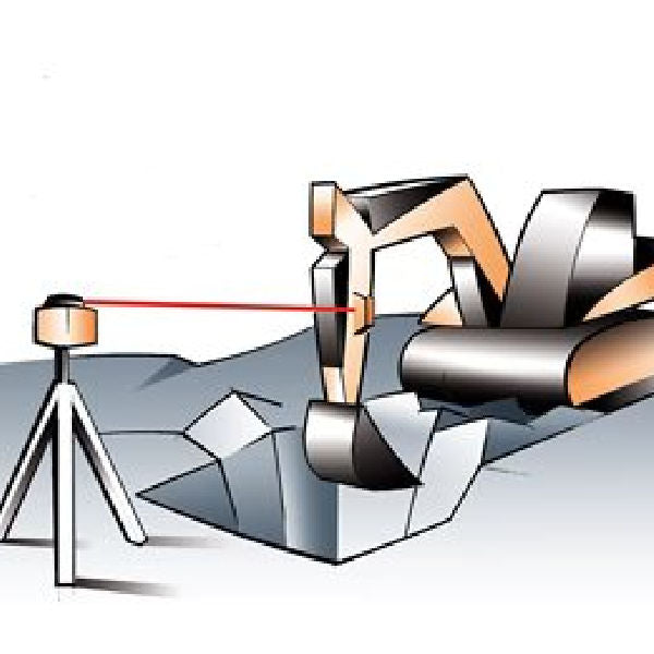 Geo Fennel FL 105H Horizontal Rotating Laser Action diagram with excavator