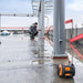 Geo Fennel FL275HV Tracking Rotating Laser Level on floor mount at a construction site