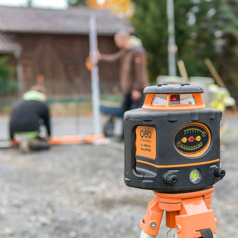 Geo Fennel FL 300HV-G Easy Grade Rotating Laser Level mounted on a tripod