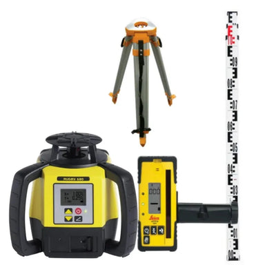 Leica Rugby 680 Rotating Laser Level Kit with Rod-Eye 160 Laser Receiver, 3m staff and aluminium Tripod
