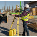 Leica iCON iCB50 Manual Total Station in use at a construction site