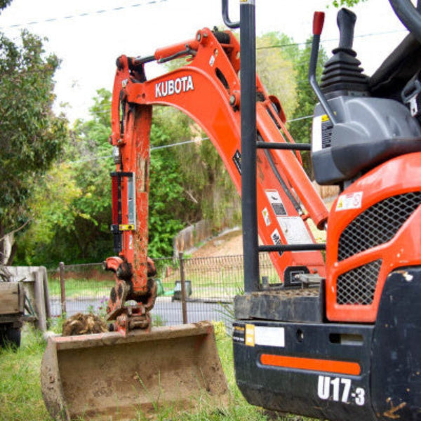 MOBA Laserguide Mini R.45. Excavator Laser Receiver used on an excavator