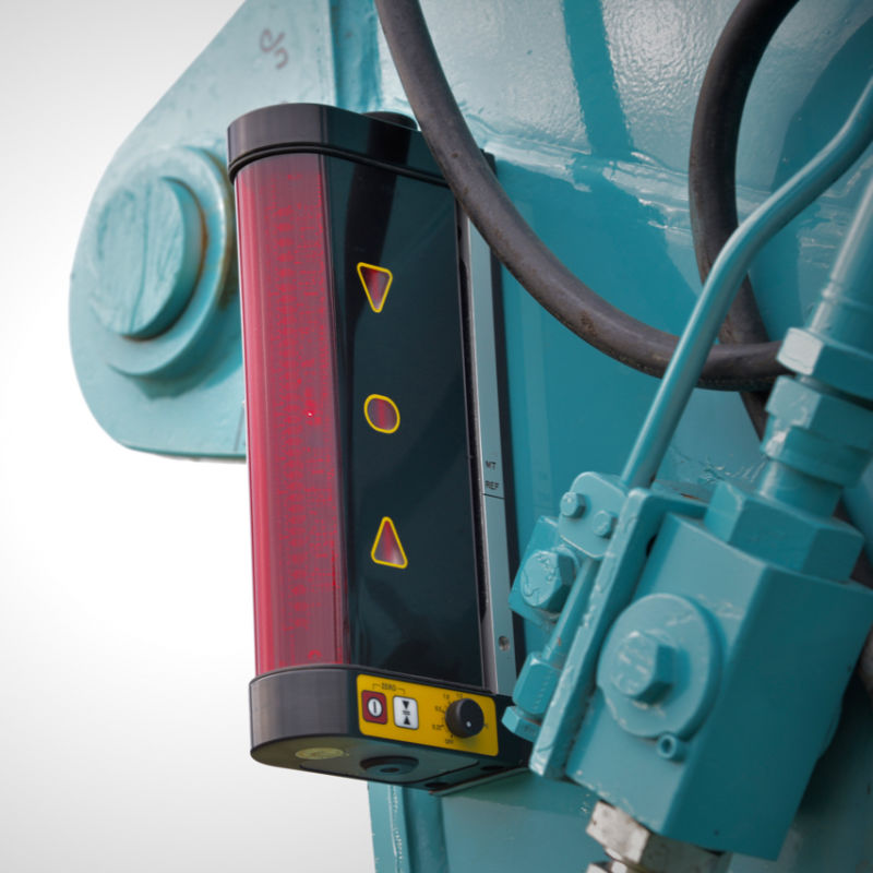 MOBA Laserguide Mini R45 TC Pro Machine Control Laser Receiver attached to an excavator