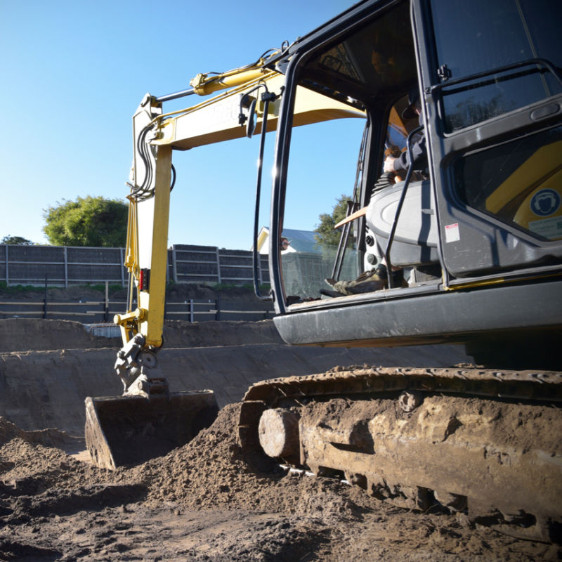 MOBA Laserguide Mini R45 TC Pro Excavator Laser Receiver at a construction site