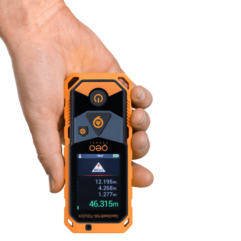 geo-FENNEL GeoDIST 100-Touch Laser Distance Meter Rotating screen feature