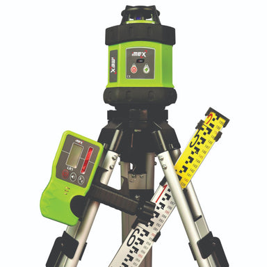 iMEX E60 Laser Level Kit with Receiver, Tripod and Metric Staff