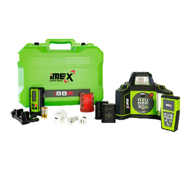 iMEX i88R Red Beam Rotary Laser Level kit with Cary case and target