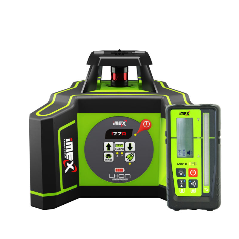 iMEX i77R Rotary Laser Level with LRX10 Laser Receiver